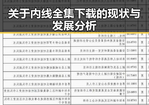 关于内线全集下载的现状与发展分析